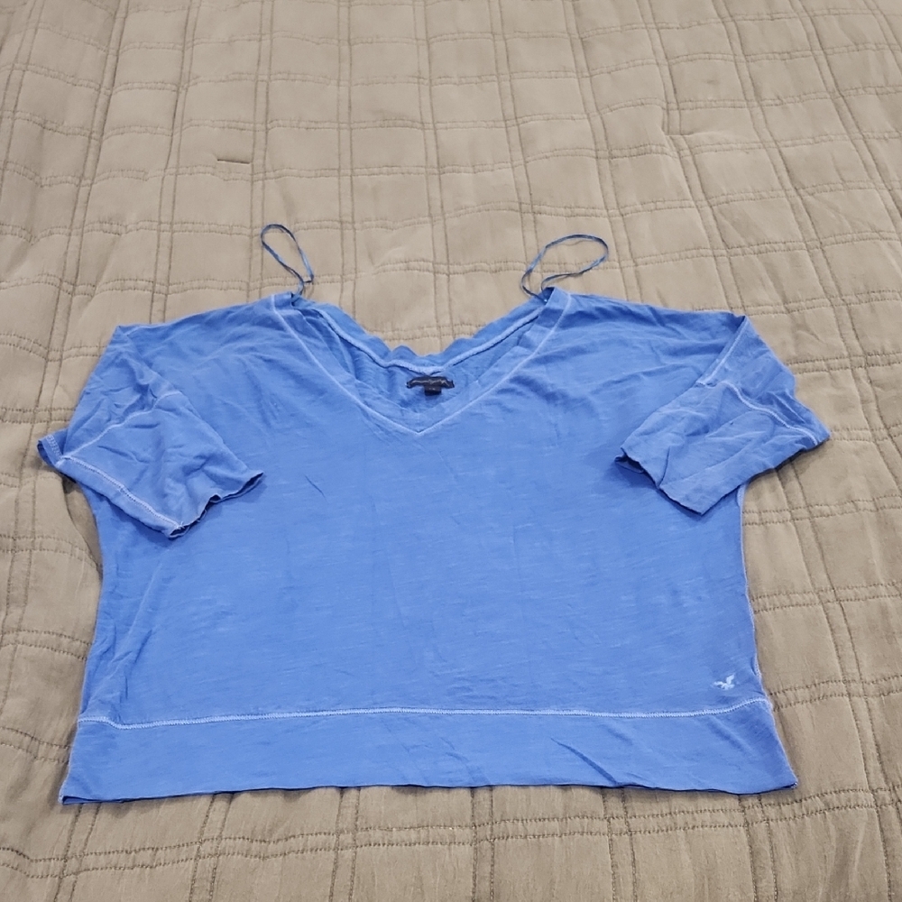 American Eagle Outfitters Blue-ish Purple Crop Top Size L!